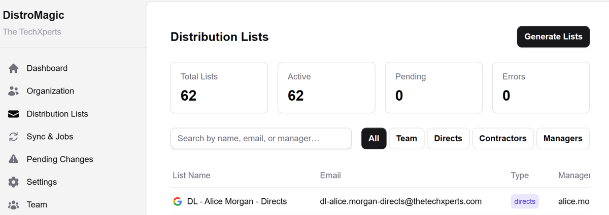 DistroMagic Automated email distribution lists