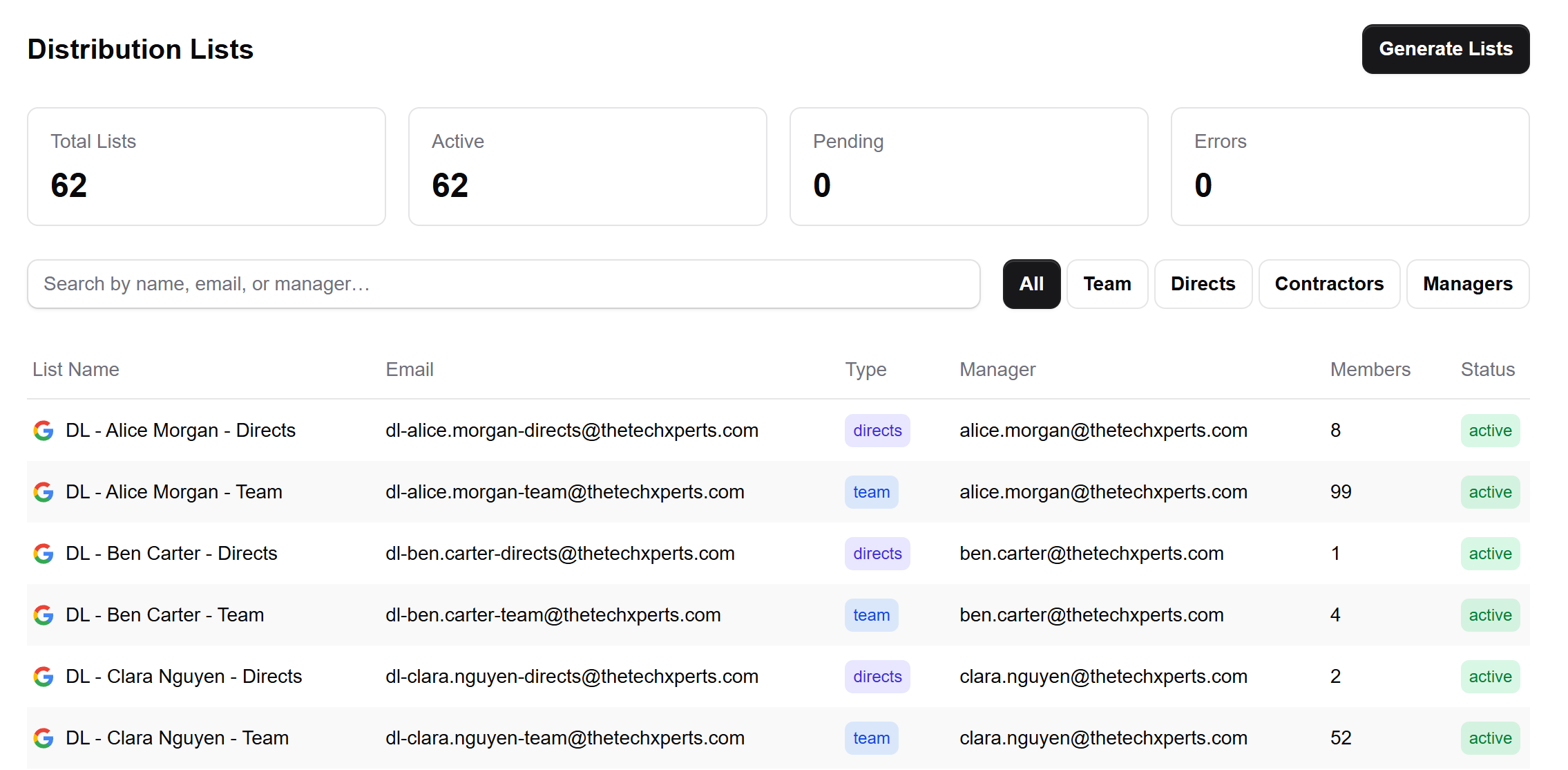 Automatic List Creation