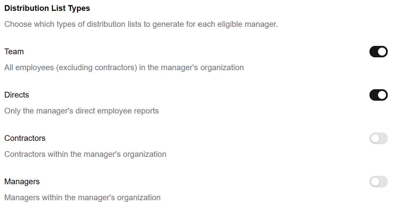 Team, Direct Reports & Contractor Lists